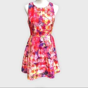 Sugar Lips Orange Geometric Print Fit &Flair Dress